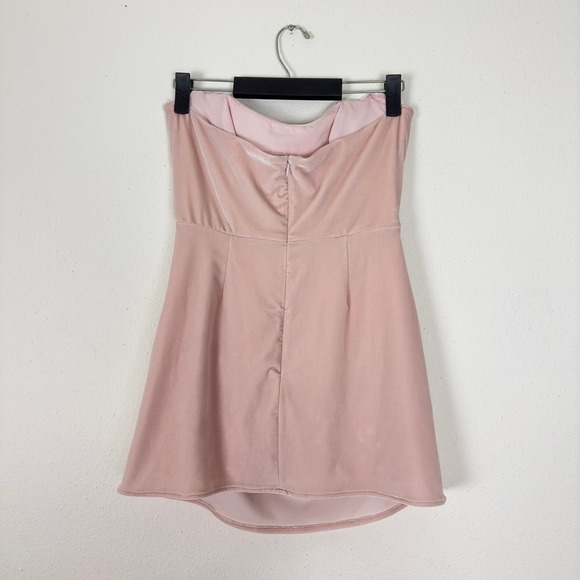 The Bar Dion Velvet Mini Dress in Pink Size 8 - Picture 3 of 6